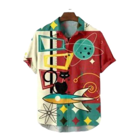 Sublimator Other - Men's Summer Casual Hawaiian Aloha Button Down Up Beach Shirt Retro